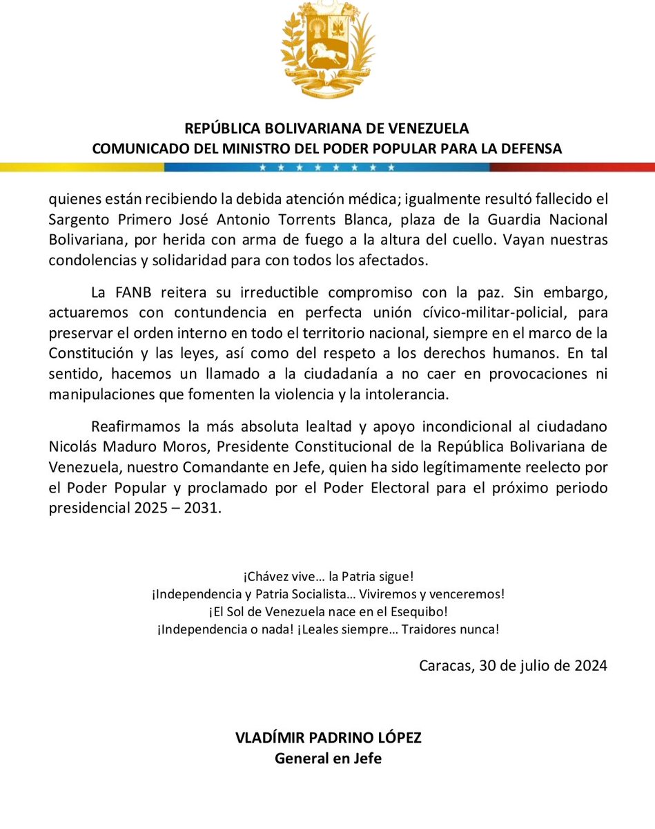 Comunicado Oficial