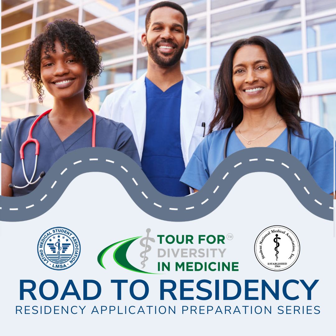 Are you applying for Match 2025? #RoadToResidency is curated to maximize your success this application season in partnership with @snma_official, and @Imsanational.
Register here: buff.ly/3xQbKiy 
#Match2025 #MinoritiesInMedicine #representationmatters #medstudent