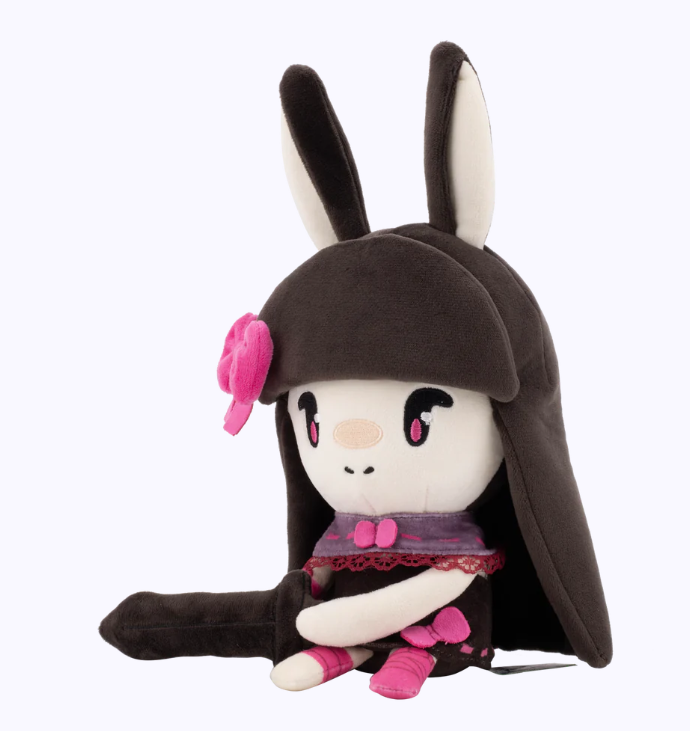 rabbitandsteel's tweet photo. It's here!!
You can finally purchase your very own Heavyblade Rabbit!  Or at least a plush doll of one; Heavyblade Rabbit does not really exist in this cruel, cruel world of ours.
Comes with a small, heavy blade, and sits upright on your desk due to her long hair!
Link below! https://t.co/axX40PuuiR