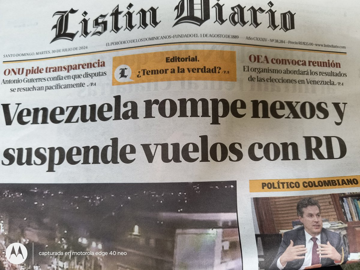 Cuando todos andan trás Venezuela, Abinader mete la pata de nuevo en política internacional, y se cierra las puertas del pais con la mayor reservas de petróleo del mundo y muy cerca de nosotros. 
¡Susantisimo!! ¡Cuánta incapacidad en un solo gobierno!.