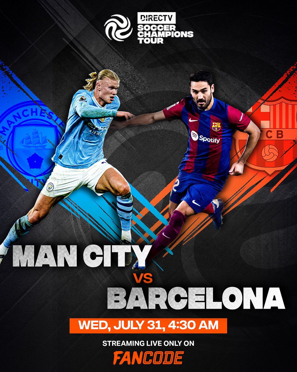 ManCityGoa's tweet photo. Manchester City ⚔️ Barcelona

Playing for Soccer Championship Tour tomorrow, 31th July from 4:30 AM onwards! ⚽🔥

Streaming LIVE exclusively on @FanCode 💯

Watch here - https://t.co/fxtLTsr7fU

#FootballOnFancode https://t.co/4IfBzAkmZK