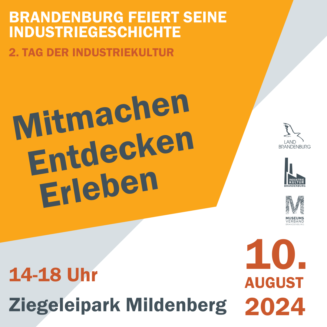 Ziegeleipark Mildenberg (@ziegeleipark) on Twitter photo Am 10.August findet der Brandenburger "Tag der Industriekultur" statt & wir sind dabei!
Weitere Infos unter: ziegeleipark.de/zp_veranstaltu…
Anmeldung unter: veranstaltung@ziegeleipark.de
Gewinnt 4 Freikarten, wenn ihr diesen Beitrag bis zum 04.08. kommentiert! Viel Glück! Am 10.August findet der Brandenburger "Tag der Industriekultur" statt & wir sind dabei!
Weitere Infos unter: ziegeleipark.de/zp_veranstaltu…
Anmeldung unter: veranstaltung@ziegeleipark.de
Gewinnt 4 Freikarten, wenn ihr diesen Beitrag bis zum 04.08. kommentiert! Viel Glück!