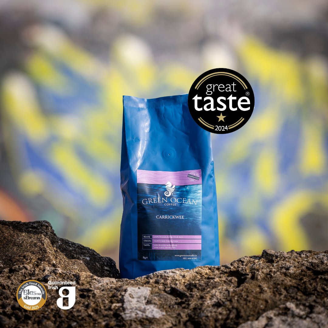 GreenOceanCoff1's tweet photo. Carrickwee &amp; Kish blends earn a star at the Great Taste Awards 2024!🌟 Over 500 expert judges recognised our dedication to top quality and taste☕️🌊 https://t.co/8z2kLsyNcO