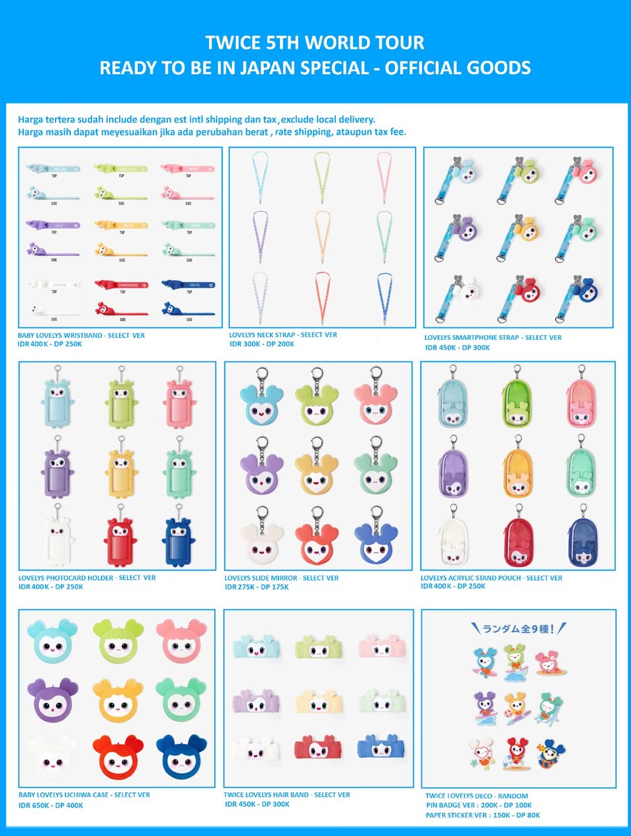 shasha_storage's tweet photo. OPEN PO TWICE DIVE OFFICIAL GOODS &amp; RTB SPECIAL PT .2 

- Order hingga 09 Aug 
- Re-Release  30 Oct 
- ETA Mid Nov 2024
- harga sudah incl tax n shipping blum ongkir 

Full pricelist and order :  
https://t.co/0I4xYSEyvp

#twice 
#TWICE_5TH_WORLD_TOUR_IN_JAPAN
#READYTOBESPECIAL https://t.co/kdTzXwmmnU