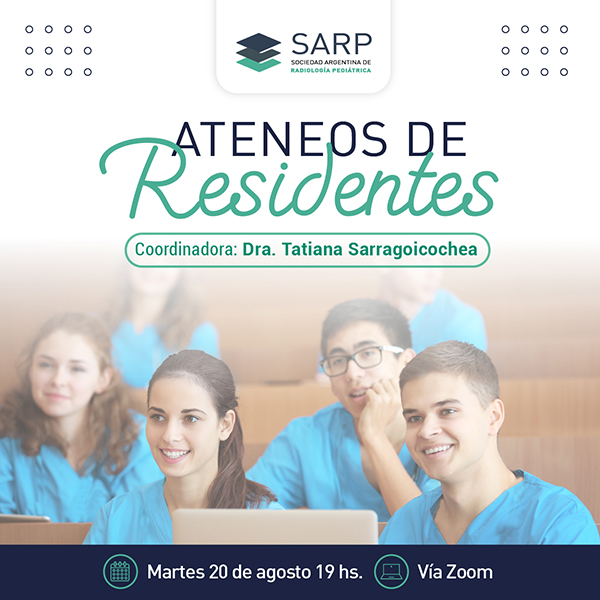 sarpargentina's tweet image. 👏 ¡Vuelven los Ateneos de #Residentes!

👩‍⚕️ Coordina: Dra. Tatiana Sarragoicochea
📅 Fecha: martes 20 de agosto - 19 hs.
💻 Vía Zoom
👉 Link de acceso: bit.ly/ateneos-reside…
📩 Consultas: secretaria@sarp.net.ar