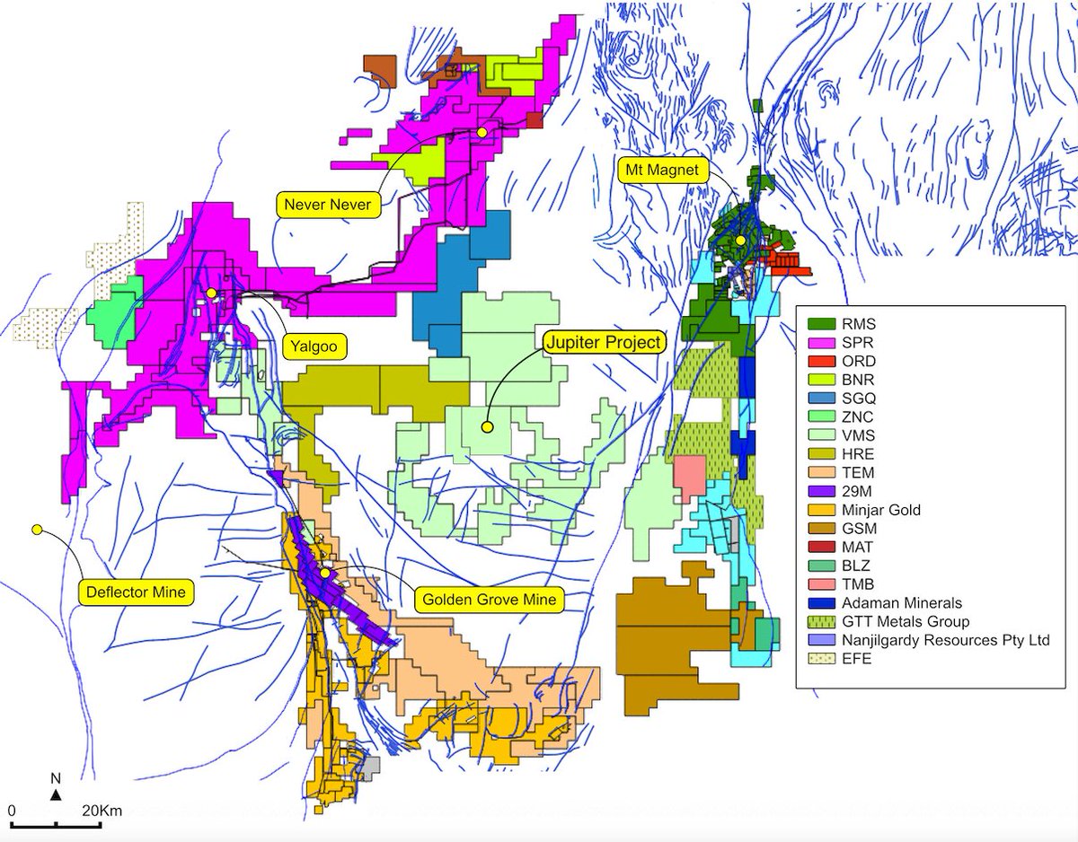 GlenGoulds's tweet image. a few maps for those interested ,this on covers the area from $SPR #NeverNever across to $RMS #MtMagnet and the recently listed $ORD .I hold both $SPR and a few $ORD