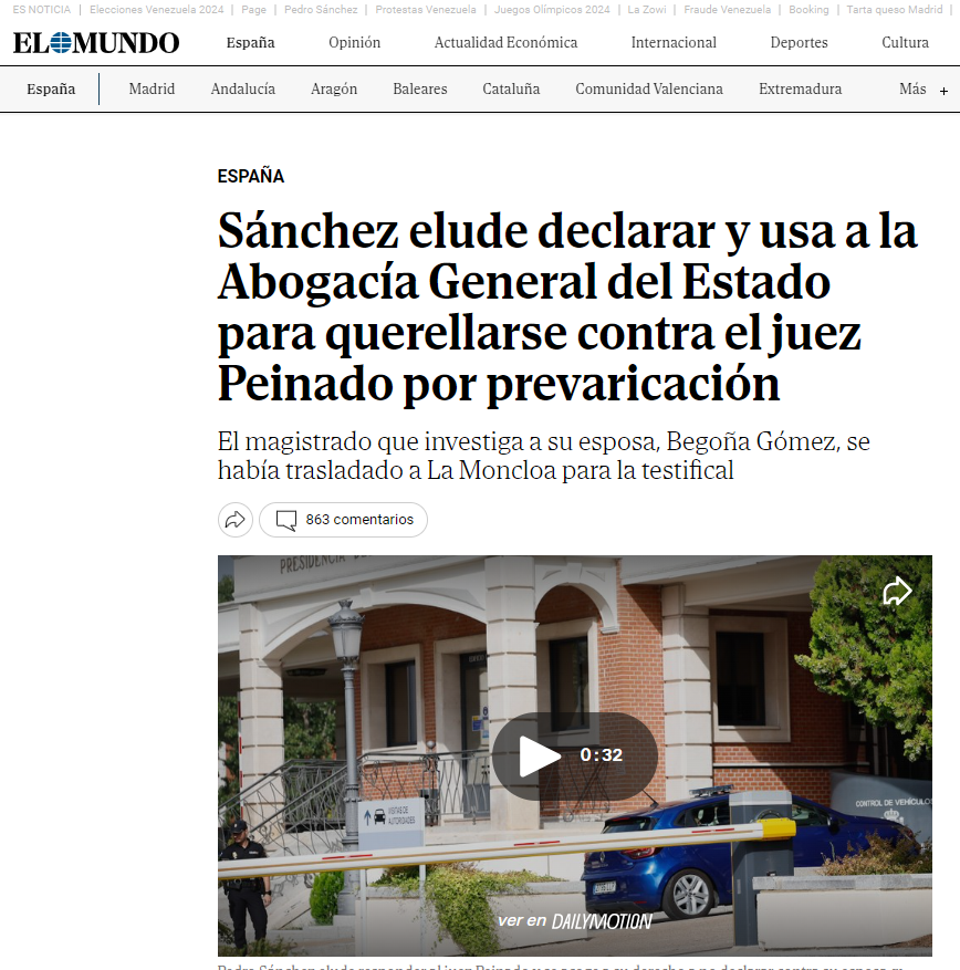 Mtelladof's tweet photo. 🔴 Colaboración con la Justicia, según Pedro Sánchez:

-Escribir una carta al juez diciéndole cómo tiene que hacer su trabajo
-No responder a sus preguntas
-Terminar la no-declaración
-Utilizar a la Abogacía del Estado
-Querellarse contra el juez Peinado

A despropósito por día. https://t.co/tb4uAZ3nZX