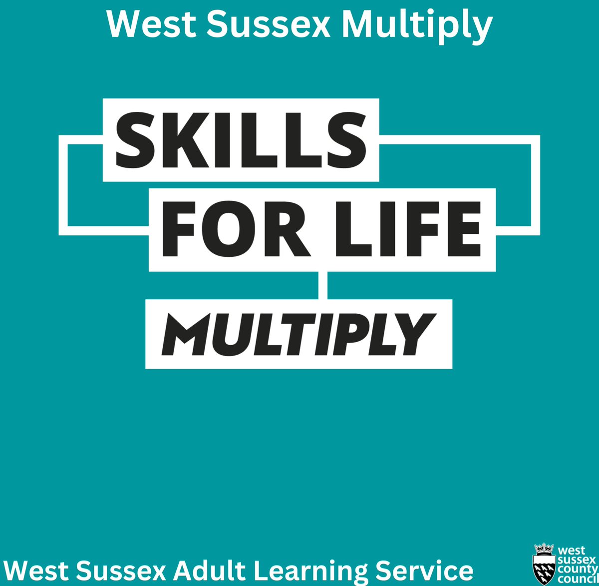 Whether you're looking to improve your budgeting skills, help the little ones with their homework, get that qualification you missed out to in school, we can certainly help. For further information, please visit: westsussex.gov.uk/.../adult.../m…… #Skills4Life #multiply #westsussex