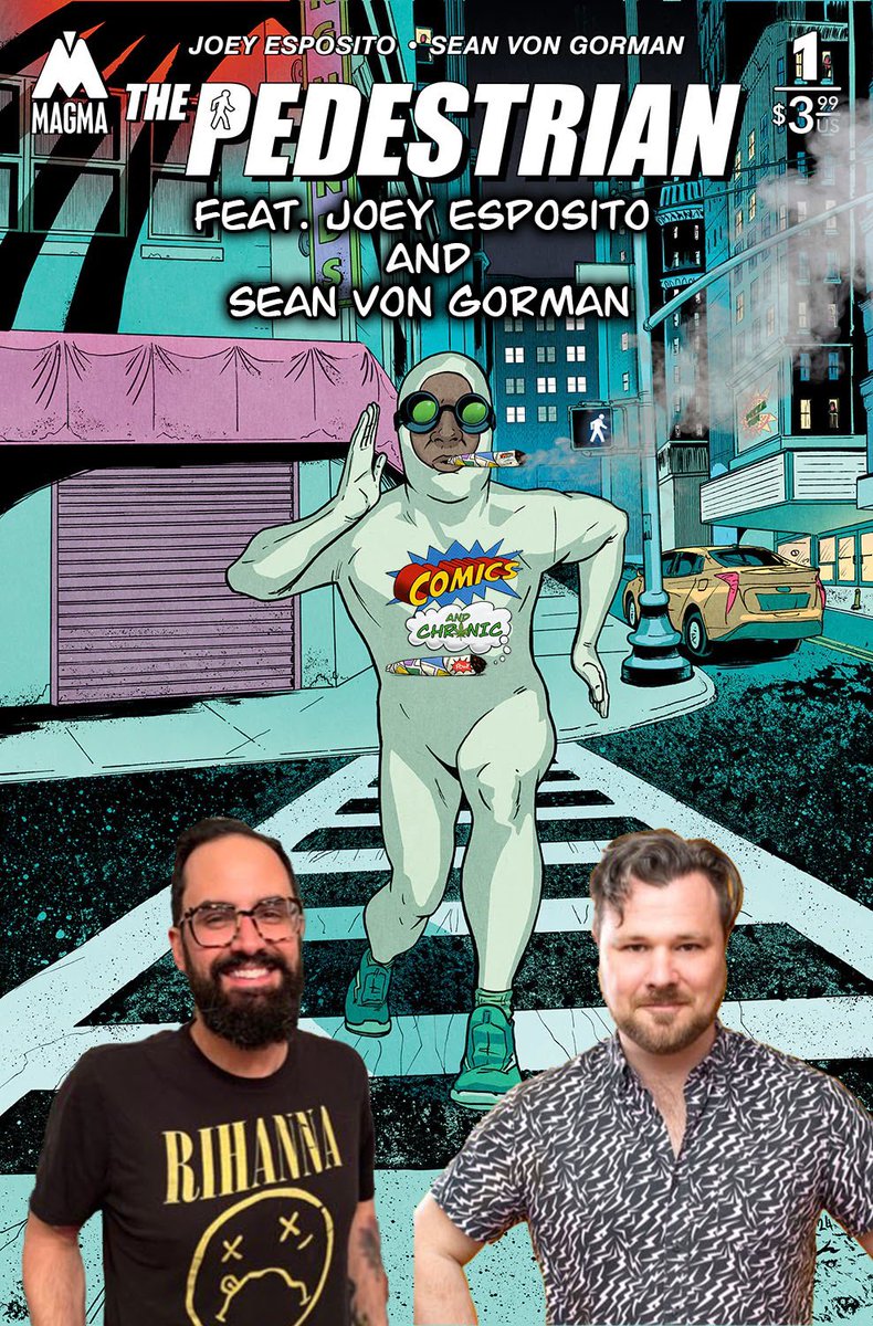 comicsnchronic's tweet photo. On today’s new episode @joeyesposito and @VonGormanArt join the pod to talk about their new comic from @MagmaComix The Pedestrian!

Available wherever you listen to comic book podcasts! https://t.co/gd8vl0NZUs