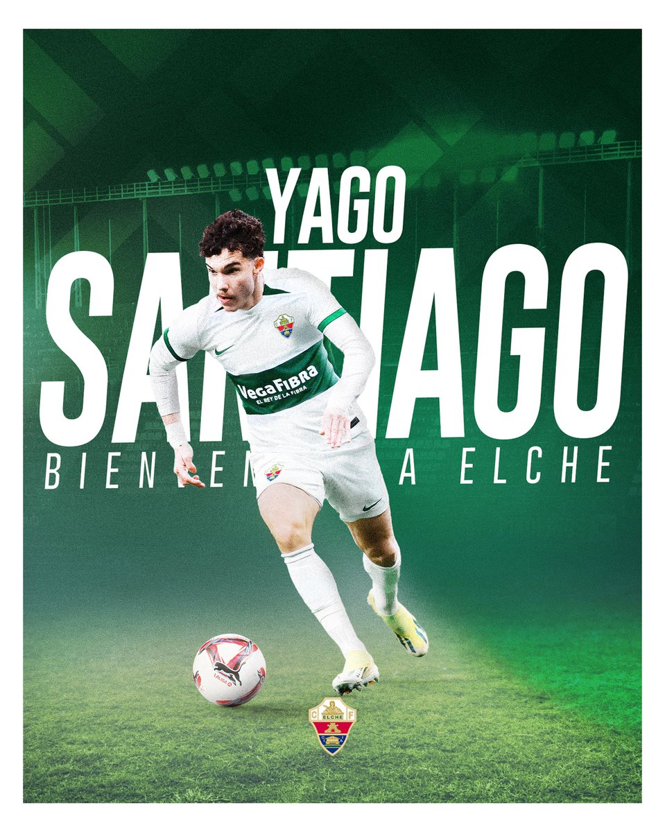elchecf's tweet photo. ¡𝗕𝗜𝗘𝗡𝗩𝗘𝗡𝗜𝗗𝗢 a 𝙀𝙇𝘾𝙃𝙀! 💚

🫡 Yago Santiago, nuevo refuerzo para defender la 𝗳𝗿𝗮𝗻𝗷𝗮

🔗 https://t.co/KvEAyjqzkN

#MuchoElche https://t.co/xzgOIBems2