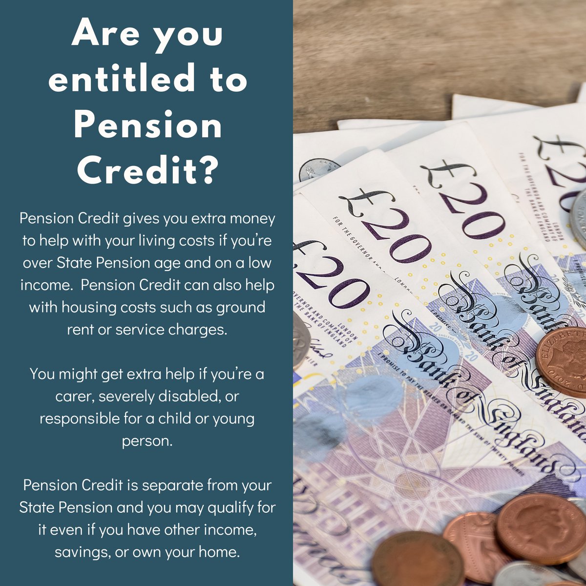 If you're over State Pension age, it's important to check to see if you're eligible for Pension Credit.
First, check your State Pension age here:  gov.uk/state-pension-…
Then see if you're eligible for Pension Credit here:  gov.uk/pension-credit…