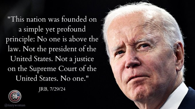 DUnitedGraphics's tweet photo. Joe Biden is 100% right!
No one is above the law in America.
Not the president and not a SCOTUS justice.
Please use the graphic if you agree SCOTUS needs to be reformed NOW.
Check back for new graphics daily.
#SCOTUSisCorruptAF
#DemsUnited https://t.co/hrCcEQjKiG