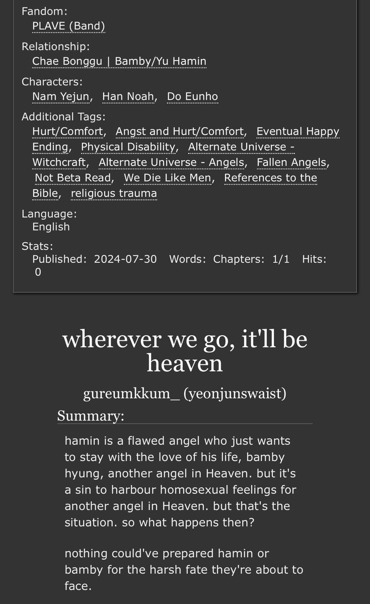 gureumkkum_'s tweet photo. wherever we go, itโll be heaven
rated: all audience
word count: 49.9k
#hambam #hamby #ํจ๋ฐค #ํจ๋น #์บฃํ https://t.co/JxofqJaThn