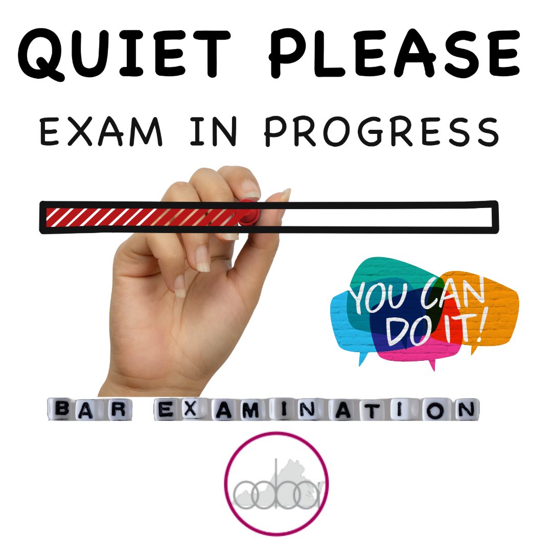 The Old Dominion Bar Association is wishing the best for all of our brothers and sisters in Roanoke today and tomorrow as they tackle the Bar Exam. You are going to knock it out the park like the rockstar that you are - and your ODBA Family is here to greet you on the other side!