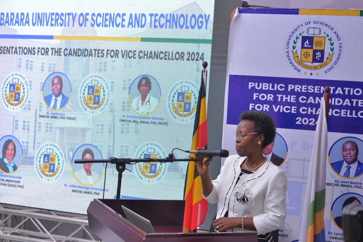 MbararaUST's tweet photo. A heartfelt thank you to Dr. Martha Kyoshaba Twinamasiko, Secretary to the Committee, for her exceptional work behind the scenes in organizing the Vice Chancellor presentations.
#3rdMUSTVCSearch https://t.co/1Q9fQwCC3q