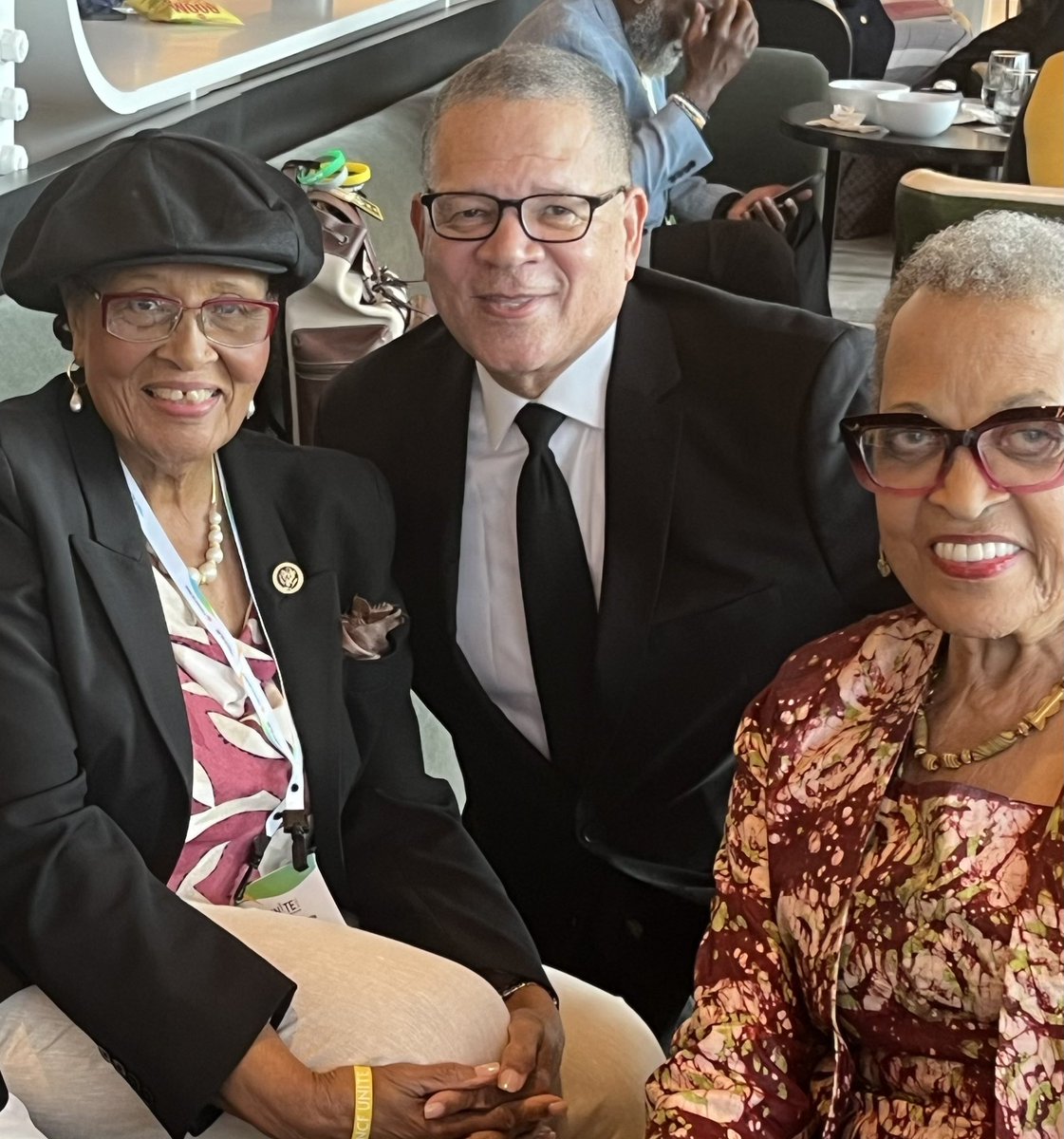 Enjoying the wise company of Dr. Johnetta Cole, former president of <a href="/SpelmanCollege/">Spelman College</a> &amp; <a href="/BennettCollege/">Bennett College</a> and Dr. <a href="/RepAdams/">Rep. Alma S. Adams, Ph.D.</a>, two stalwart champions in the @HBCU community. These women embody class, dignity, intelligence, and dedication—the best of Black Excellence!