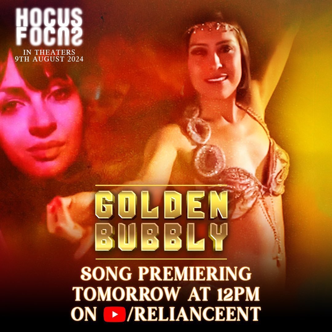 Reliance Entertainment (@relianceent) on Twitter photo Let Golden Bubbly's energy sweep you off your feet! 💃🤩
#GoldenBubbly Song premiering tomorrow on #RelianceEntertainmentYoutubeChannel
#HocusFocus in theatres on 9th August
#RelianceEntertainment <a href="/Boomboxguy/">Aashish Rego</a> #PaierryDodeja <a href="/SuchhiKumar/">Suchhi Kumar</a> <a href="/_ajayv/">Ajay</a> #PrernaSahetia #RobinsonShalu Let Golden Bubbly's energy sweep you off your feet! 💃🤩
#GoldenBubbly Song premiering tomorrow on #RelianceEntertainmentYoutubeChannel
#HocusFocus in theatres on 9th August
#RelianceEntertainment <a href="/Boomboxguy/">Aashish Rego</a> #PaierryDodeja <a href="/SuchhiKumar/">Suchhi Kumar</a> <a href="/_ajayv/">Ajay</a> #PrernaSahetia #RobinsonShalu