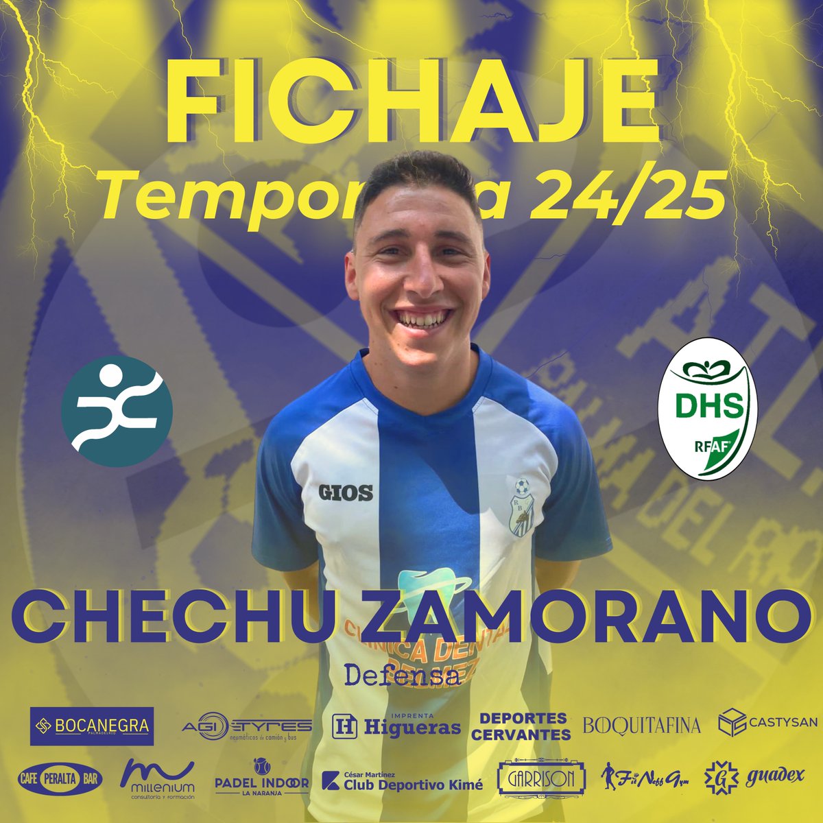 ⚽️💛💙 Fútbol | ¡Dos nuevos fichajes en las filas del <a href="/AtcoPalmadelRio/">Atl. Palma del Río CF</a> sénior!

🆕 <a href="/nacho_amo/">Nacho Amo ⚽️</a> y <a href="/cheechu3/">Chechu Zamorano</a> se unen a las filas amarillas para reforzar la zaga defensiva

‼️ Ambos tienen experiencia en #DivisiónHonor y fueron dirigidos por #FranSedano en @DEgabrense 

#palmadeporte