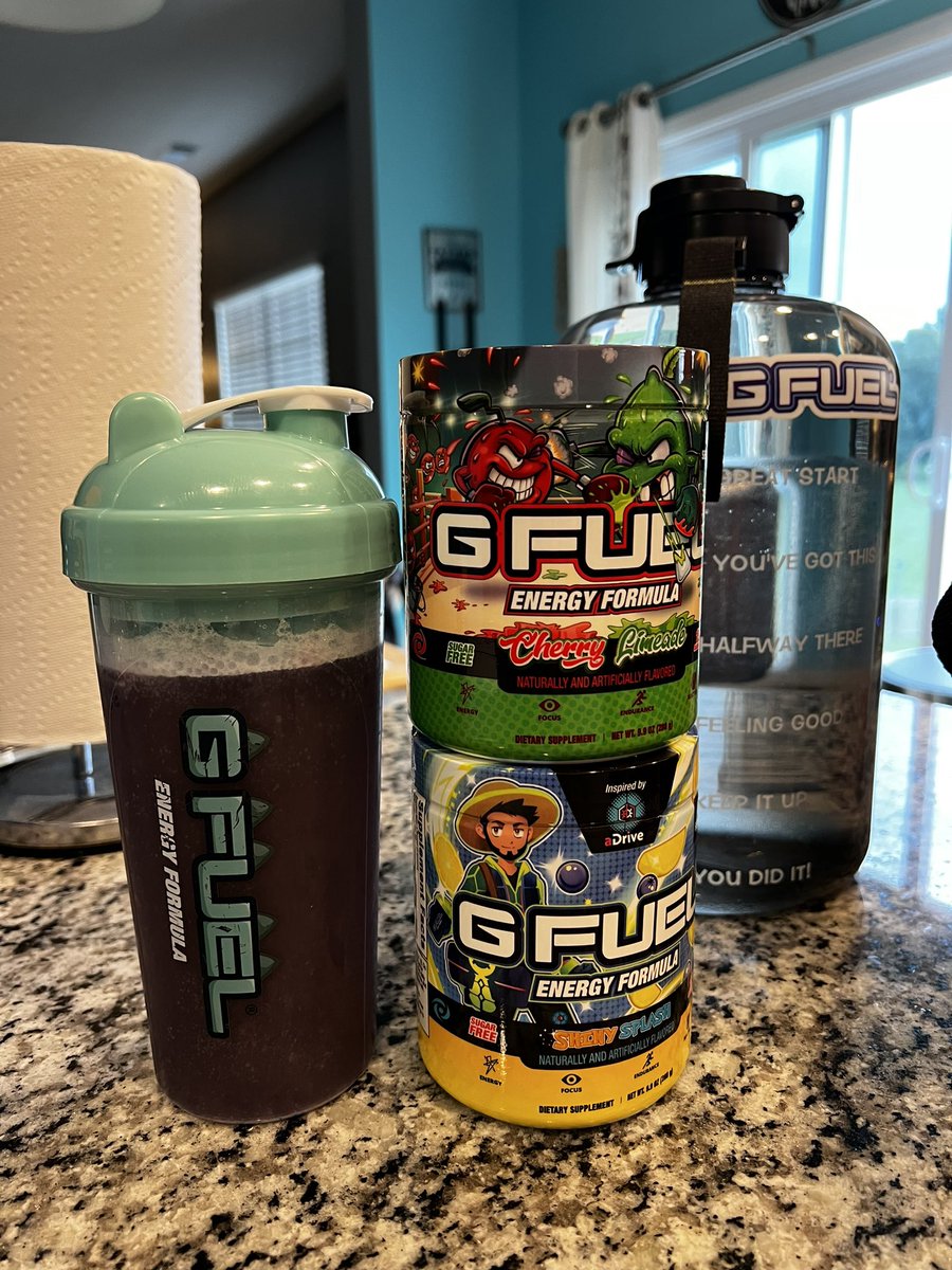 MrJenkins50's tweet photo. What’s up, #GSQUAD?! Tuesday! Tuesday! ☝🏻🤓 Figured I would mix up my @GFuelEnergy this morning. Equal parts #CherryLimeade and ##ShinySplash. Woooo! This mix is soooo tasty. If you try it, let me know what you think. I give it a 9 out of 10. #GFUELED #GFUEL #MmmmSoooGoood https://t.co/HGqoDDalxC