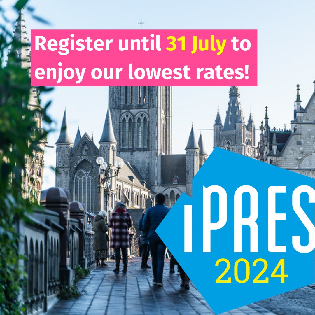 ⏰ Only two days left to take advantage of our best rates for #iPRES2024. Register now: ipres2024.pubpub.org/registration 

PS: workshops are filling up fast - first come, first served 🏃‍♂️

#iPRES #digipres #digitalpreservation