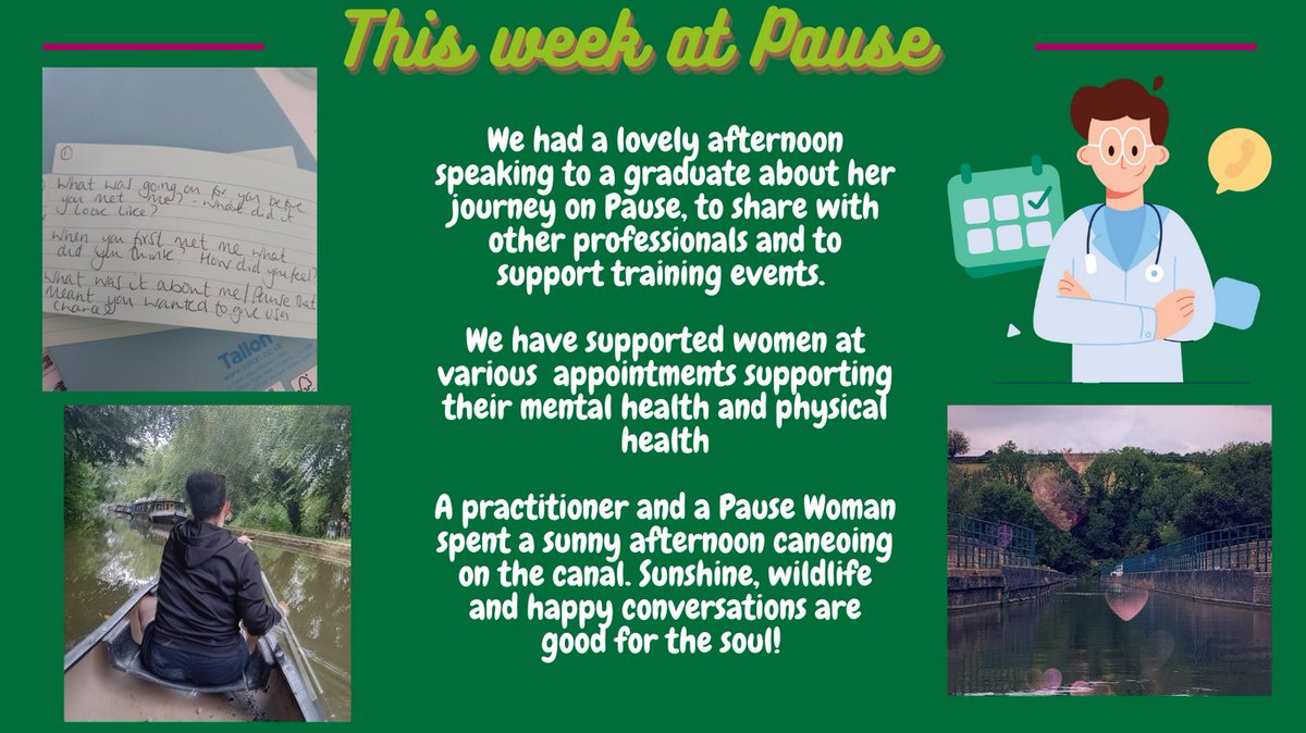 We had a good week last week at Pause Wiltshire. We spent an afternoon talking to a Pause Graduate about her time with Pause, gaining invaluable feedback. And a Practitioner and Pause Woman enjoyed a sunny afternoon canoeing- and neither of them got wet! @wearewilts <a href="/sunnydays/">Sunny days</a>