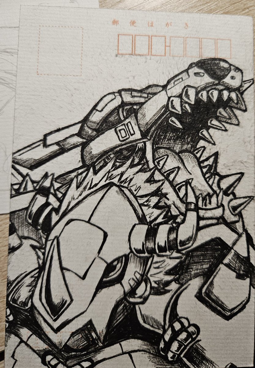 Ice_Fire_01's tweet image. Hand drawing-Wargreymon &amp;amp; Metal Garurumon
#digimon 
#デジモン