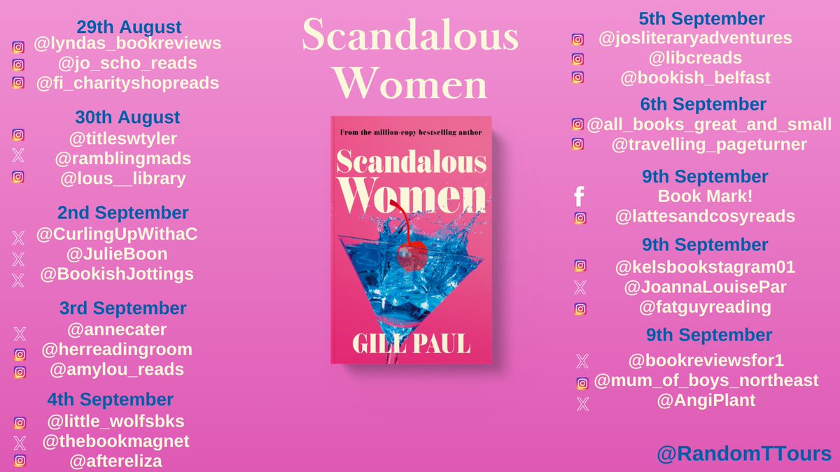 Always a pleasure to work with <a href="/GillPaulAUTHOR/">Gill Paul</a>  - the #RandomThingsTours Blog Tour for #ScandalousWomen begins 29 August <a href="/AvonBooksUK/">Avon Books UK</a> 

<a href="/ramblingmads/">Madeleine</a> 
<a href="/annecater/">Anne Cater 🇺🇦 🏳️‍🌈</a> 
<a href="/AngiPlant/">AngiPlant 🌙🌙✨💫</a>