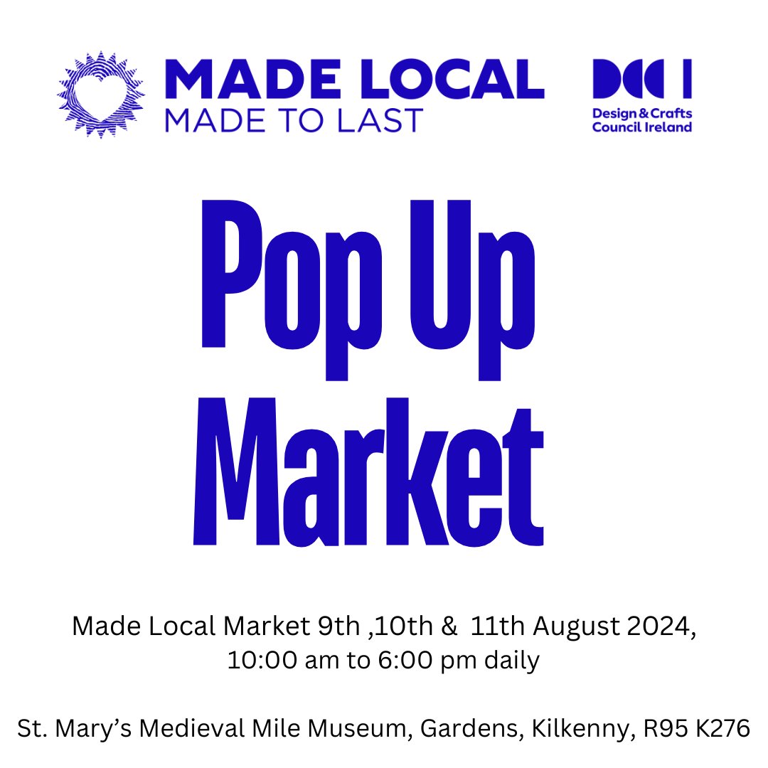 FormCarlow (@formcarlow) on Twitter photo First MADE LOCAL Pop Up Market next week is held in Kilkenny thanks to <a href="/DCCIreland/">Design & Crafts Council Ireland</a> initiative and hard work getting it organised.
Find FORM stand among other amazing South East craft maker's work at St. Mary’s Medieval Mile Museum, Gardens, Kilkenny 9th -11th August. #madelocal First MADE LOCAL Pop Up Market next week is held in Kilkenny thanks to <a href="/DCCIreland/">Design & Crafts Council Ireland</a> initiative and hard work getting it organised.
Find FORM stand among other amazing South East craft maker's work at St. Mary’s Medieval Mile Museum, Gardens, Kilkenny 9th -11th August. #madelocal