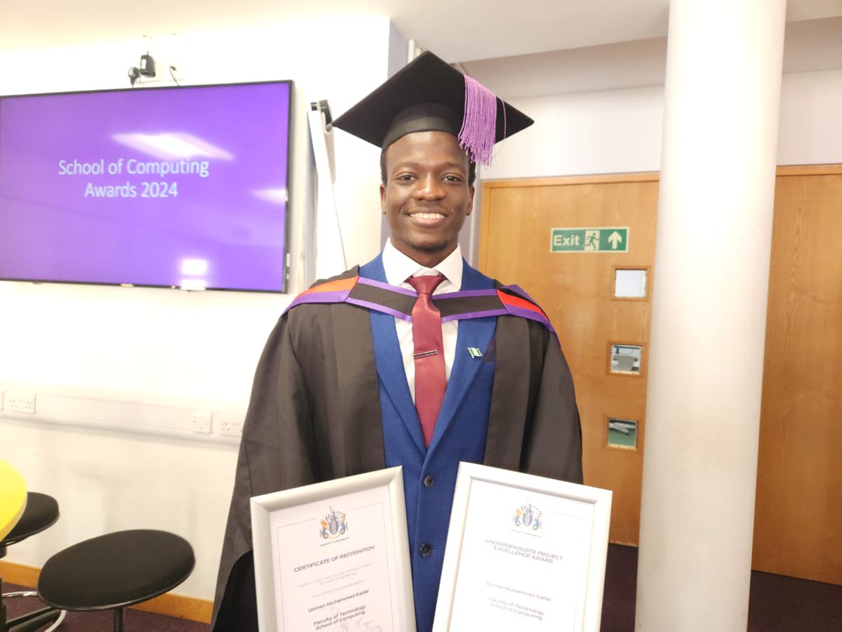 Meet Usman Kadai, a remarkable 23-year-old from Yobe State who graduated with First Class honours in Software Engineering from the University of Portsmouth. He not only emerged as the best final-year student in his department but also received the university's prestigious