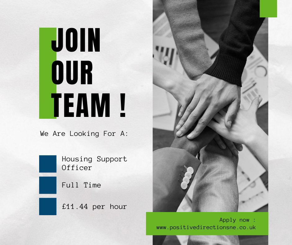 WE ARE HIRING!

We are looking for a Housing Support Officer to join our team.

To apply please visit 
shorturl.at/r0Jm9

Deadline – Friday 16th Aug at 5pm.
#PDNE #MakingADifference #SupportedHousing #JobVacancy
