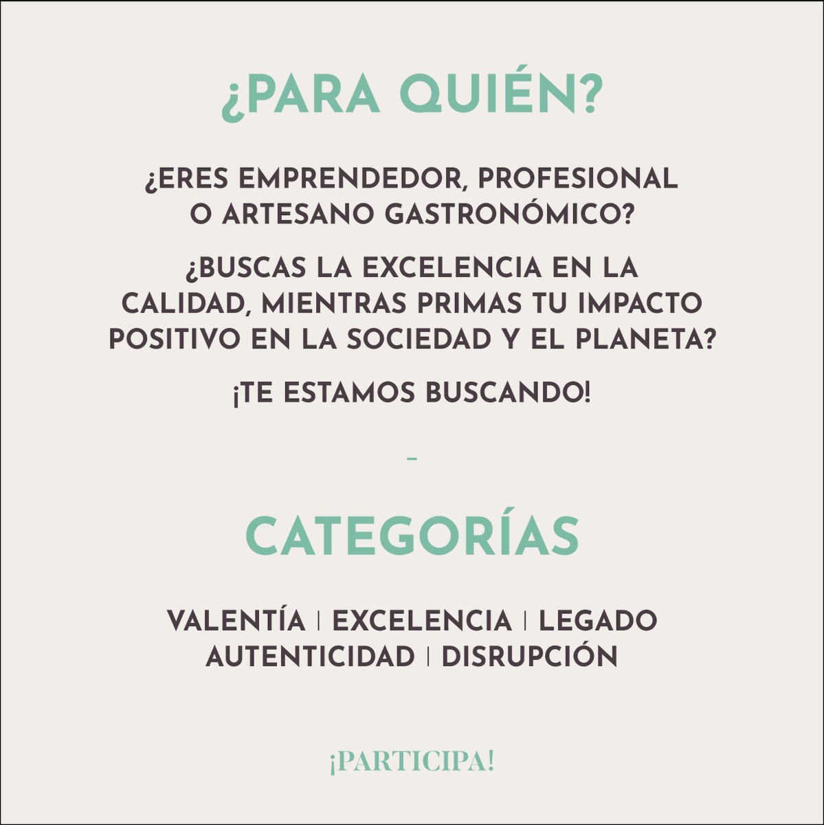 ¿Eres emprendedor, profesional o artesano gastronómico? ¿Buscas la excelencia en la calidad, mientras primas tu impacto positivo en la sociedad y el planeta? ¡Te estamos buscando! 🌟
📅 Inscripciones abiertas hasta el 6 de septiembre.
#MetafuturoOríGenes #ImpactoPositivo