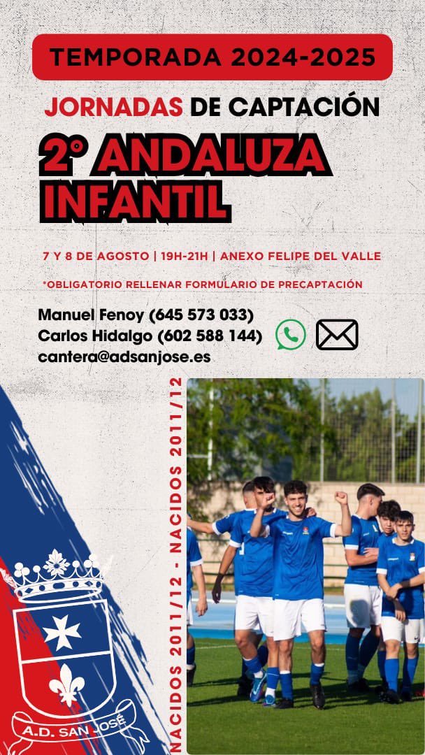 🚨ATENCIÓN

Jornadas de captación para 2nda Andaluza Infantil.

Toda la INFO👇🏻👇🏻👇🏻

#OrgulloCañamero