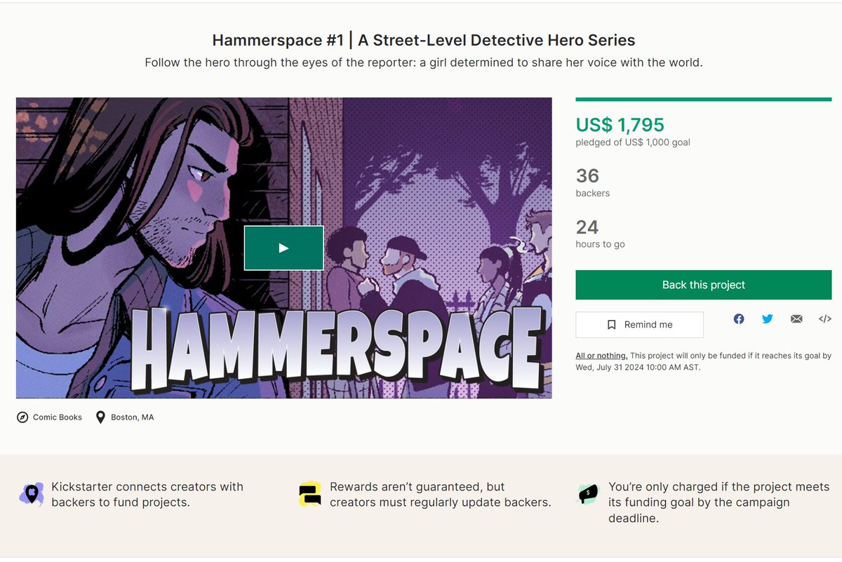 ✨Last 24 hours to get a copy of "Hammerspace" Issue 01✨

Written by Joseph Smichinski, this is the latest comic I've worked on, doing all the interior art and Cover, and it's one I'm really proud of!

⬇️24 pages in full color!✒️