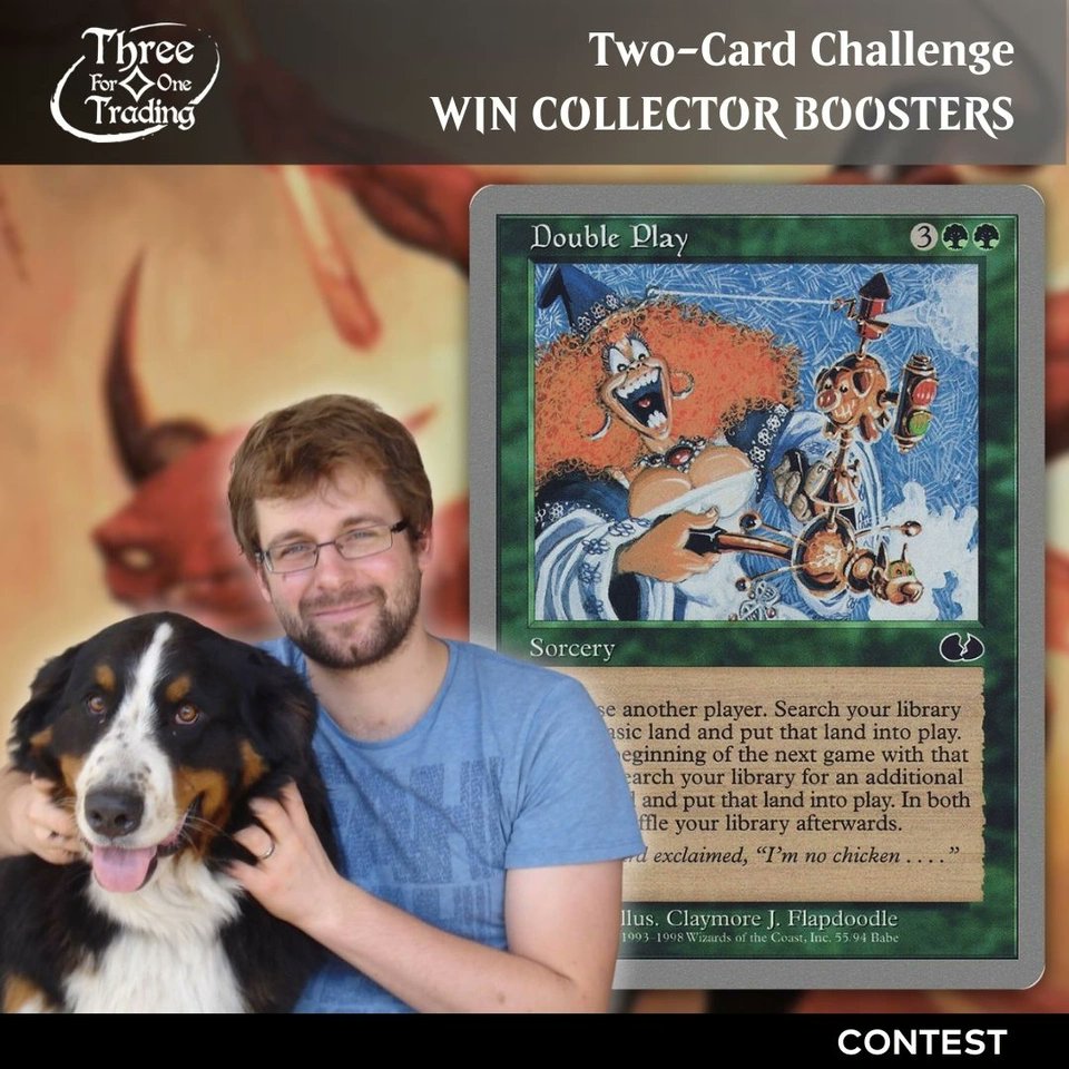 ThreeForOne_'s tweet image. TWO-CARD CHALLENGE 🤩 Win 1 of 3 Bloomburrow Collector Boosters. How? Leave a comment with your favorite Two-Card-Deck. Follow us &amp;amp; @ShirKahnMTG  
We will pick 3 winners on Aug 5 &amp;amp; tag them in the comments. Learn more about the Two-Card Challenge here: 341.gg/two-card-chall…