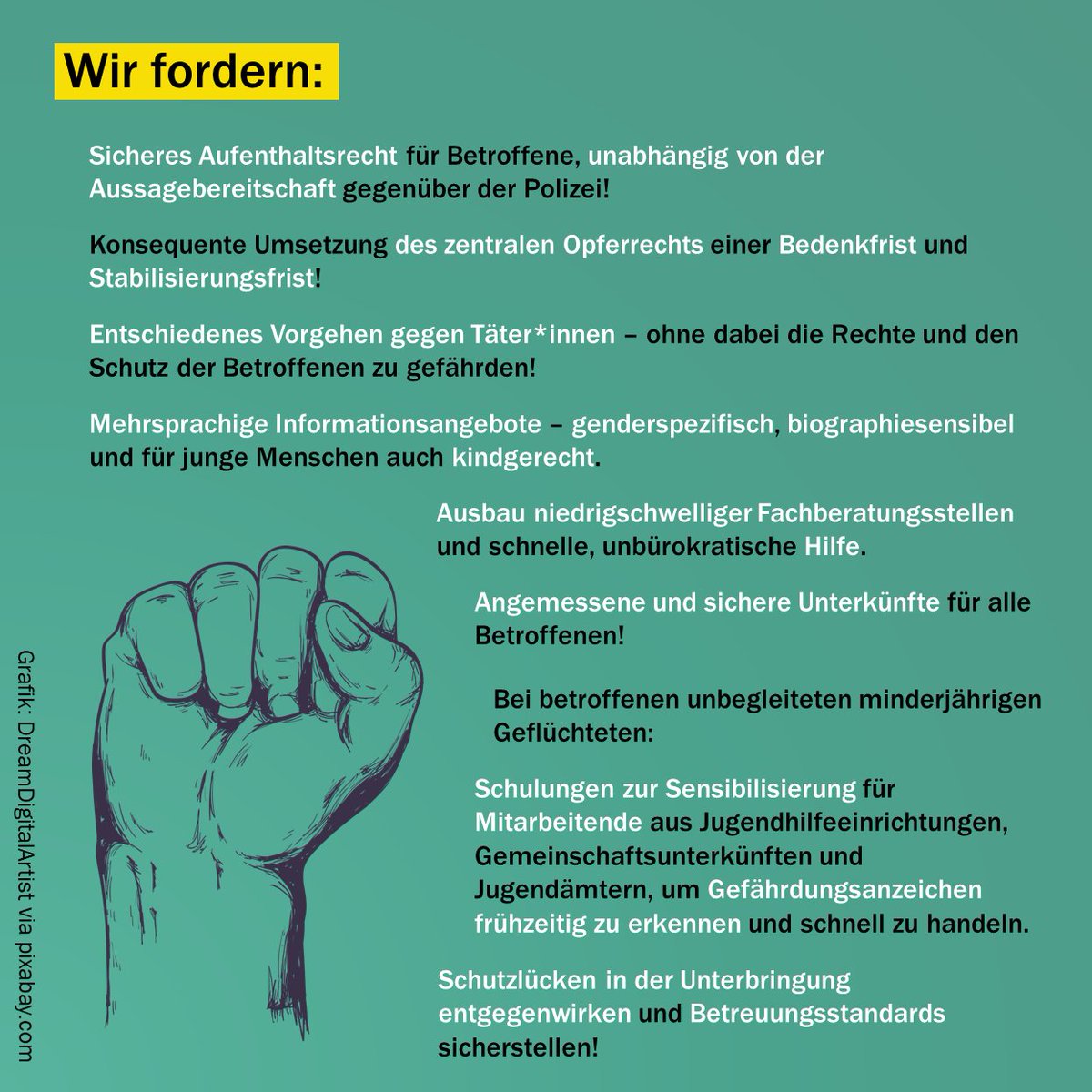 Geflüchtete junge Menschen werden nicht ausreichend vor #Menschenhandel und #Ausbeutung geschützt, Betroffenheit oftmals nicht erkannt, Rechte nicht konsequent beachtet und umgesetzt. Unsere Stellungnahme zum Internationalen Tag gegen Menschenhandel: b-umf.de/p/zum-intern...