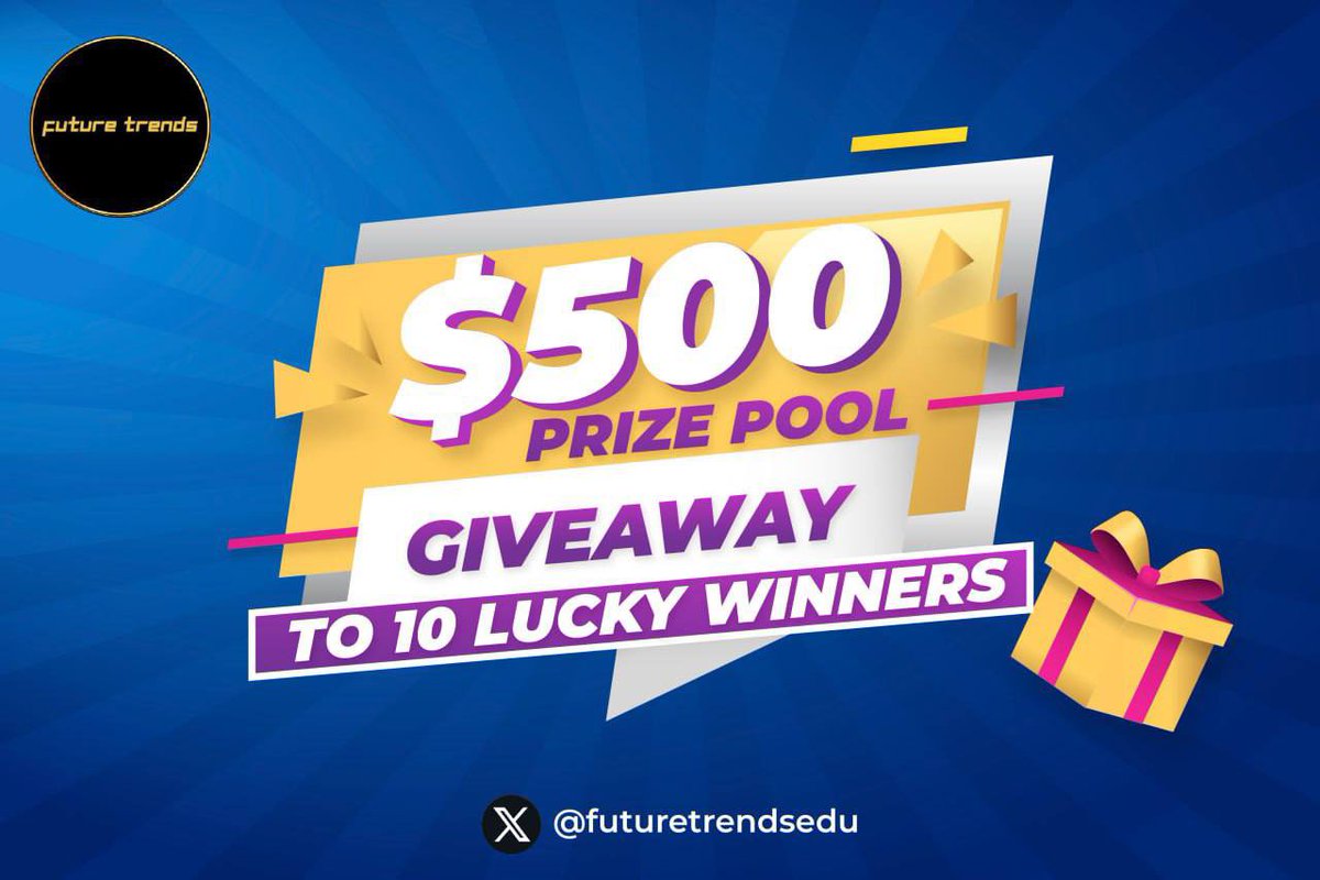 🤑 $𝟓𝟎𝟎 𝑮𝒊𝒗𝒆𝒂𝒘𝒂𝒚 𝑨𝒏𝒏𝒐𝒖𝒏𝒄𝒆𝒎𝒆𝒏𝒕 📣 🤑

Hey Crypto Community 🎉

Future Trends community is 2.5k+ followers strong 💪 and we are giving away $𝟓𝟎𝟎 prize pool to 𝟏𝟎 𝐏𝐚𝐱 ($ 50 each) to celebrate the occasion 🙌🥳

Here's how to enter:

 1 Follow us
