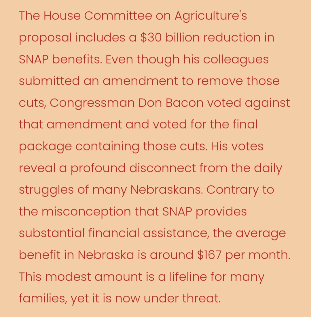 AngieLauritsen's tweet photo. The greatest act of kindness we can do for kids in our community is to make sure that they have full tummies. Childhood hunger is something we can fix, but not with votes like this from my congressman. Read more at the link below. #NE02 #NotNebraskaNice https://t.co/NgXl2dUi3p