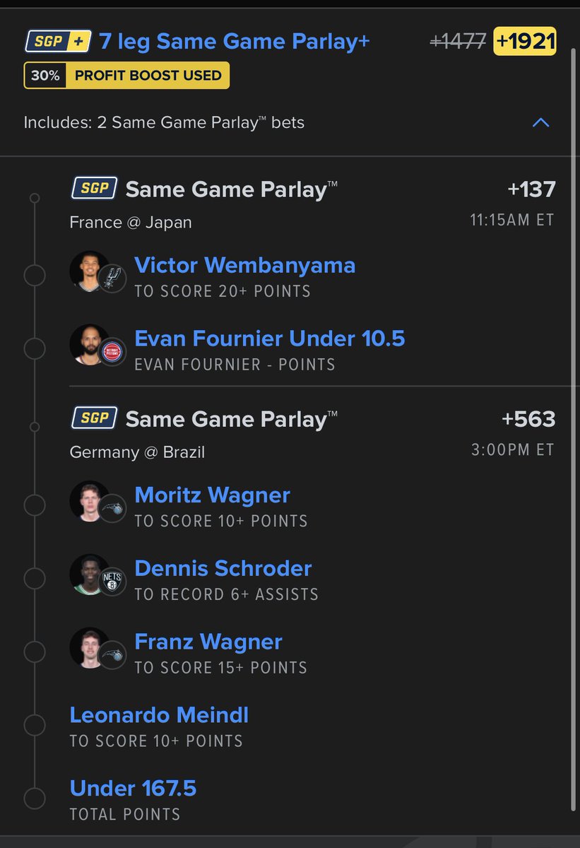 SGP_Vick's tweet photo. NBA OLYMPIC PARLAY
#somethingeasy
#winning https://t.co/Cj4VCom2jL