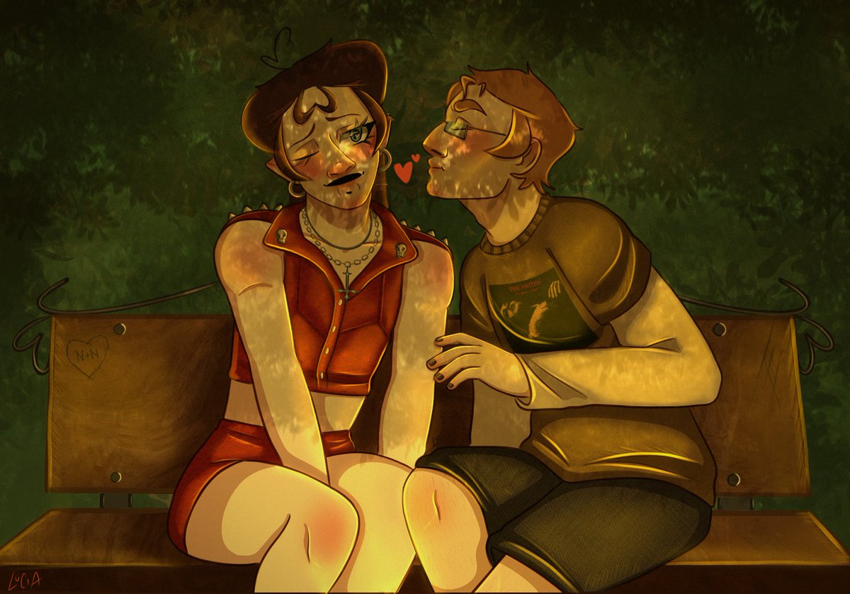 Luc_kyCh4rm's tweet image. Shhh they’re having a cute park date
#digitalart #DigitalArtist #Procreate #procreateart #ocs #originalcharacterart #lgbt