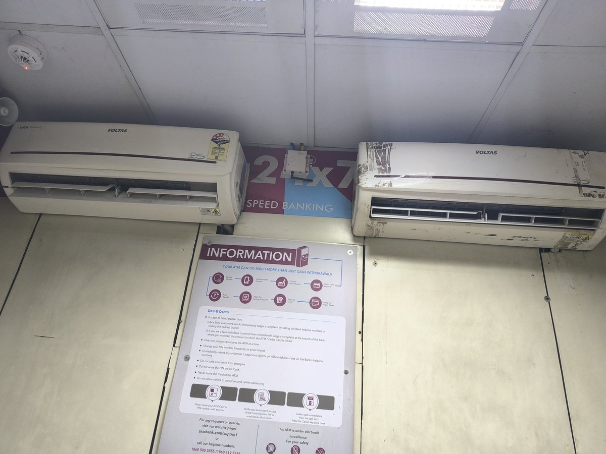 Dear Axis, you charged your customers for different services so you do not maintain your ATMs. So many ATM ACs are not working for so many days. Location nalasopara East. District Palghar. <a href="/AxisBank/">Axis Bank</a> <a href="/AxisBankSupport/">Axis Bank Support</a>
