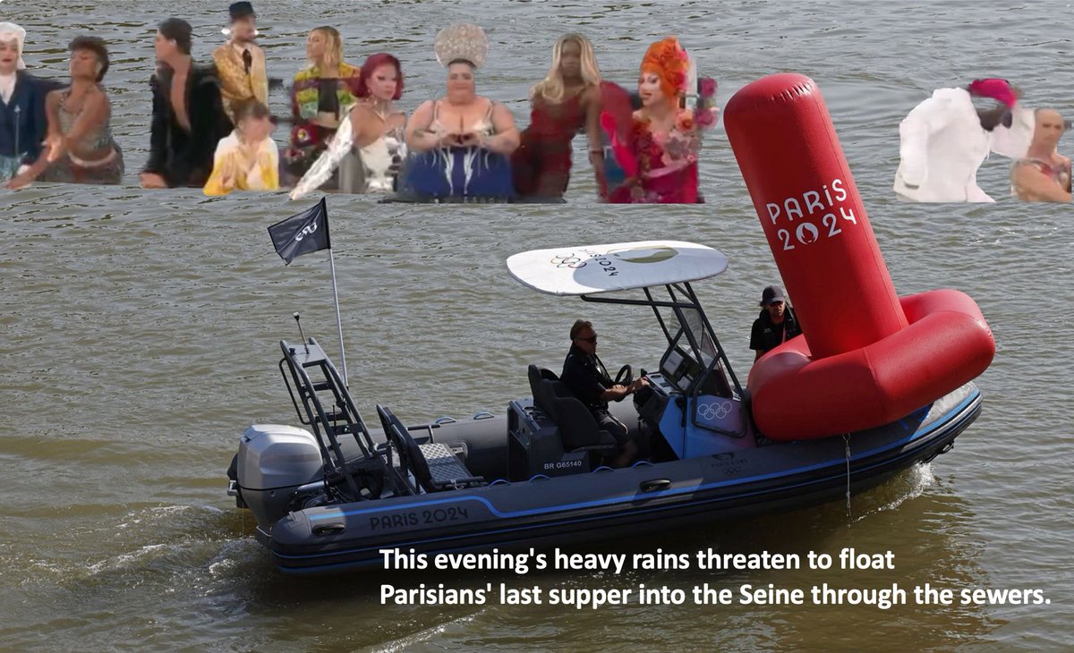 Door de verwachte zware regens van vanavond dreigt het laatste avondmaal van de Parijzenaars in de Seine rond te gaan drijven.  Via de riolering.