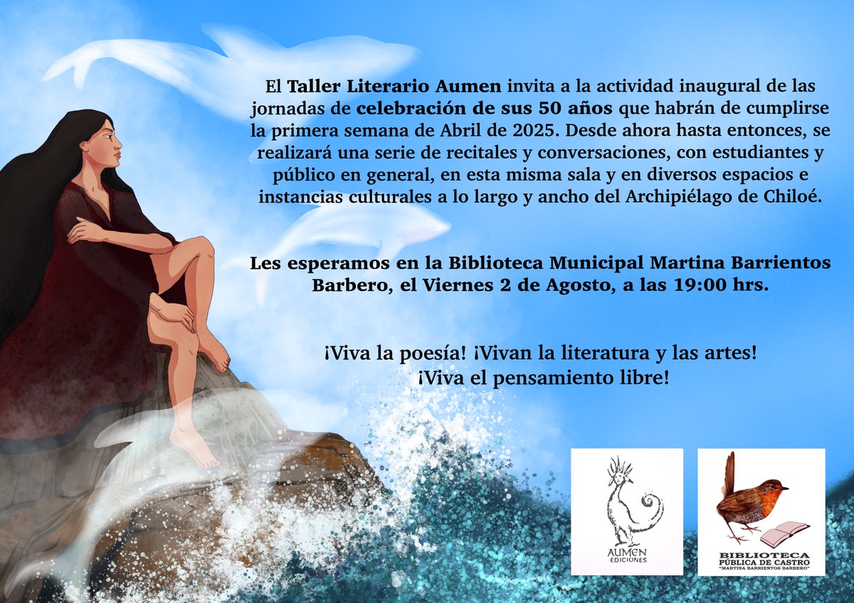 <a href="/radiochiloe/">radiochiloe</a>  <a href="/radioquellon/">Radio Quellón FM</a> <a href="/roaquellonfm/">Pedro Roa Barrientos</a> Invitación a Actividad Inaugural de Jornadas de Celebración de los 50 Años del Taller Literario Aumen de Castro. Todos y Todas Invitados.