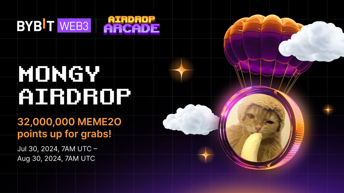 🪂 New Airdrop: Bybit × Mongy
🔗 Link: bybit.com/en/web3/airdro…

💎 Reward: share of pool 
🏆 Winners: All eligible users 
📅 Distribution: After end 

📢 #Airdrop #AirdropAchiever #Crypto #Blockchain #FreeTokens #Binance #USDT #BTC #ParisOlympics2024 #CryptoGaming #BYBIT #Bitget
