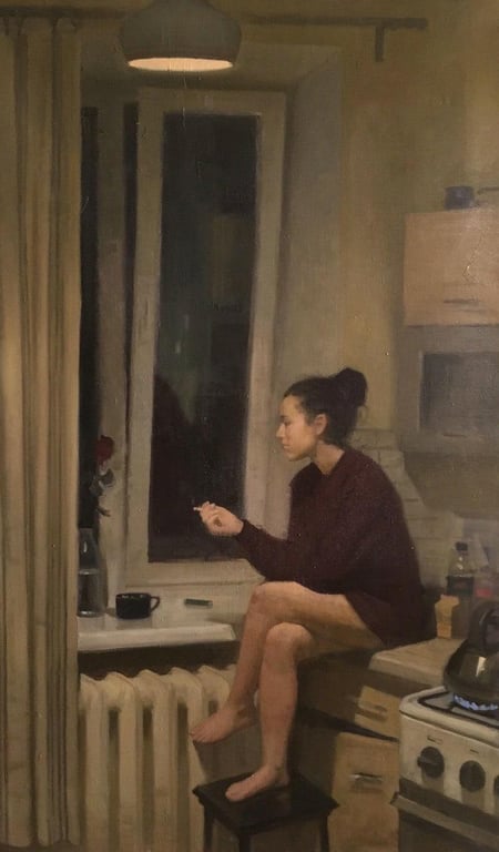 AventuraObscura's tweet photo. At The Window, Ilya Pyankov, b.1972. https://t.co/Xr7Jp4oRwl
