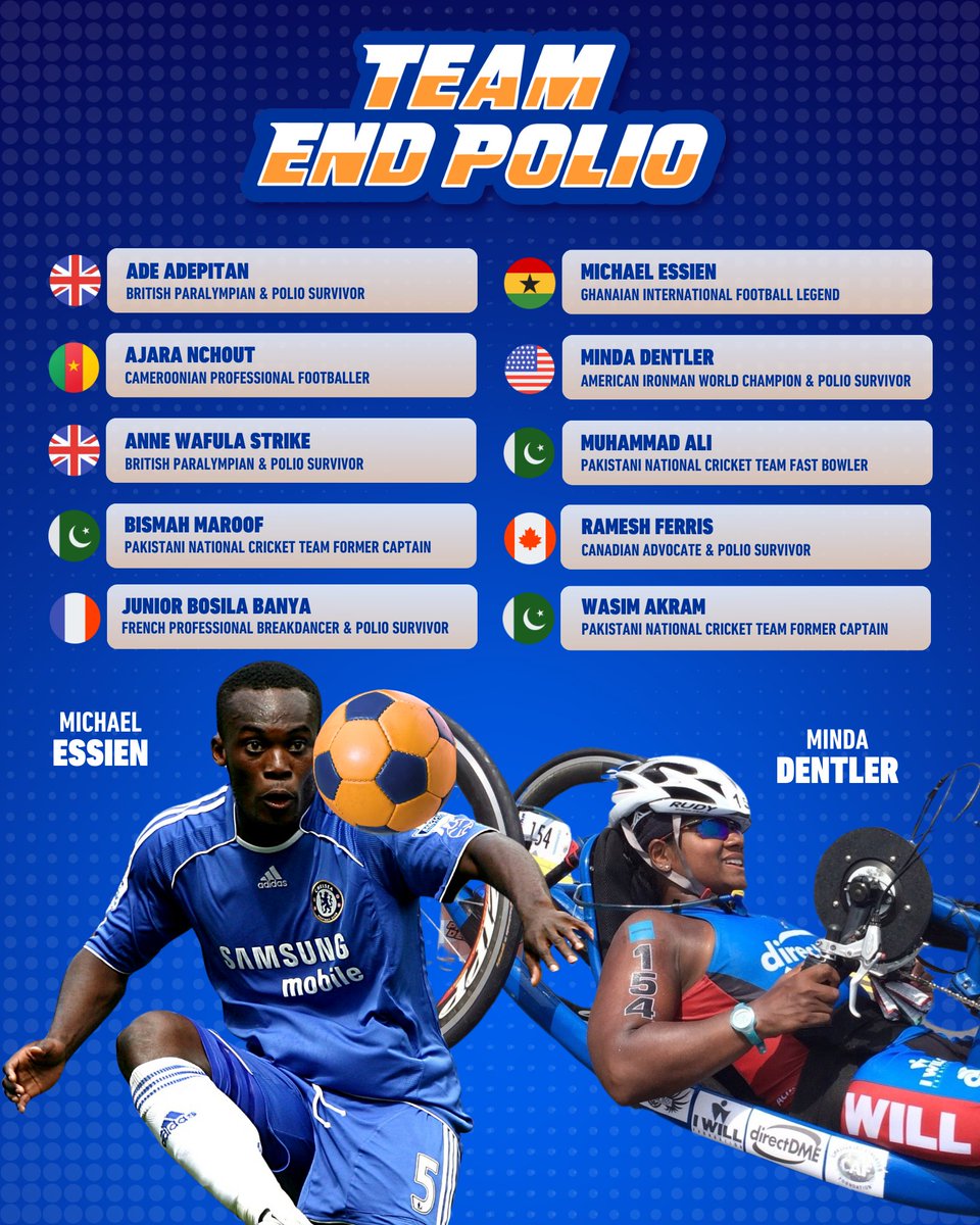 We are thrilled to support Team End Polio! One team. One dream. United for a polio-free world ✊🌍 

Visit teamendpolio.org and join us in the final match against this devastating, preventable disease. #EndPolio