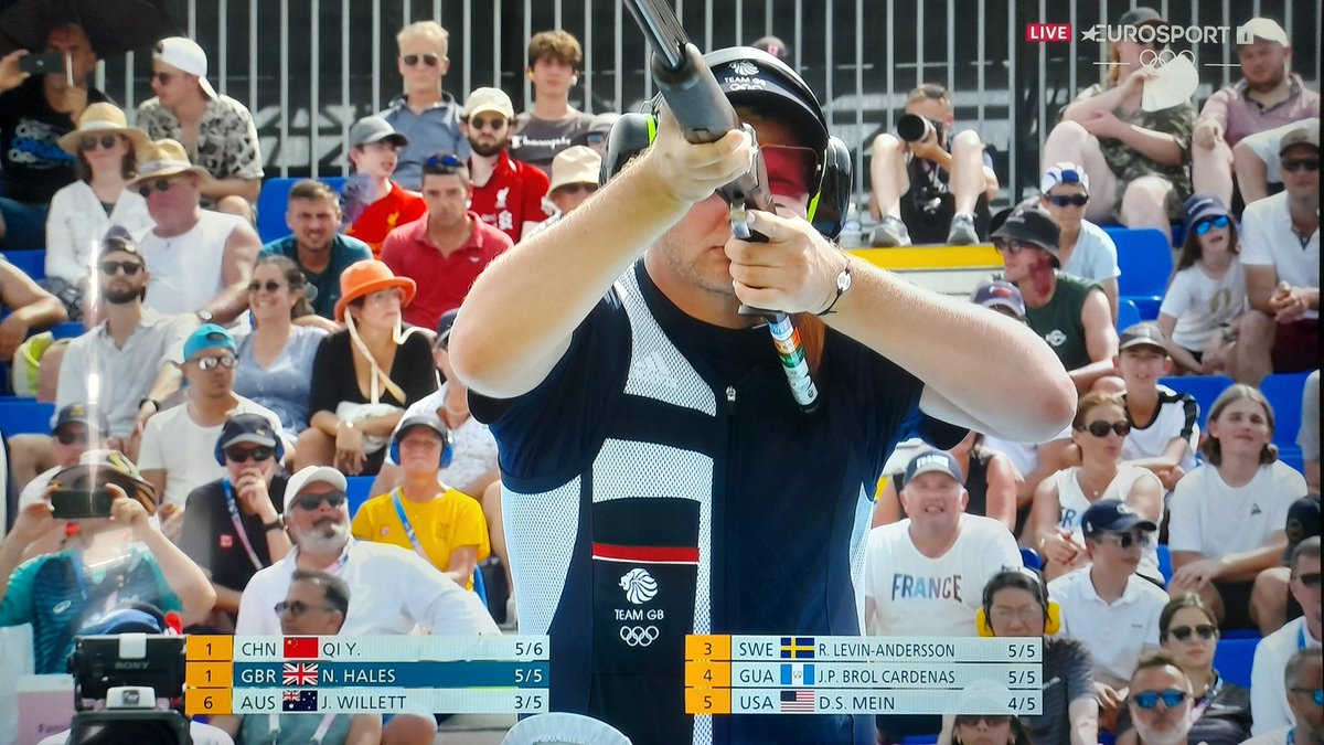 1StevieKilner's tweet image. Nathan Hales currently in action in the Olympic Trap Men's Final and going well.......💥🤞🤞
#TeamGB 🇬🇧 #TrapShooting #OlympicTrap