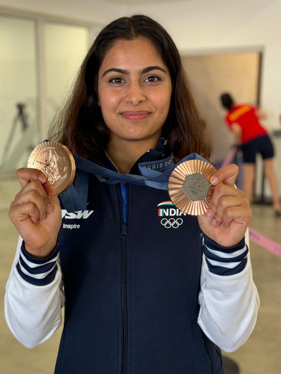 2024 के ओलम्पिक में 2 🏅 जीत कर प्रथम भारतीय 
Medalist बनने की हार्दिक बधाई <a href="/realmanubhaker/">Manu Bhaker🇮🇳</a> जी..