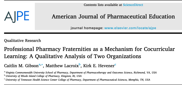 Cait Gibson, PharmD, MEd, BCPS, BCCP (@educaitorpharmd) on Twitter photo I've been wanting to do this project ever since I joined faculty. Plus, it was a great excuse to work with <a href="/khevener/">Kirk Hevener</a> . Excited to see it hit the press!
authors.elsevier.com/a/1jV-lgtcmfLm I've been wanting to do this project ever since I joined faculty. Plus, it was a great excuse to work with <a href="/khevener/">Kirk Hevener</a> . Excited to see it hit the press!
authors.elsevier.com/a/1jV-lgtcmfLm
