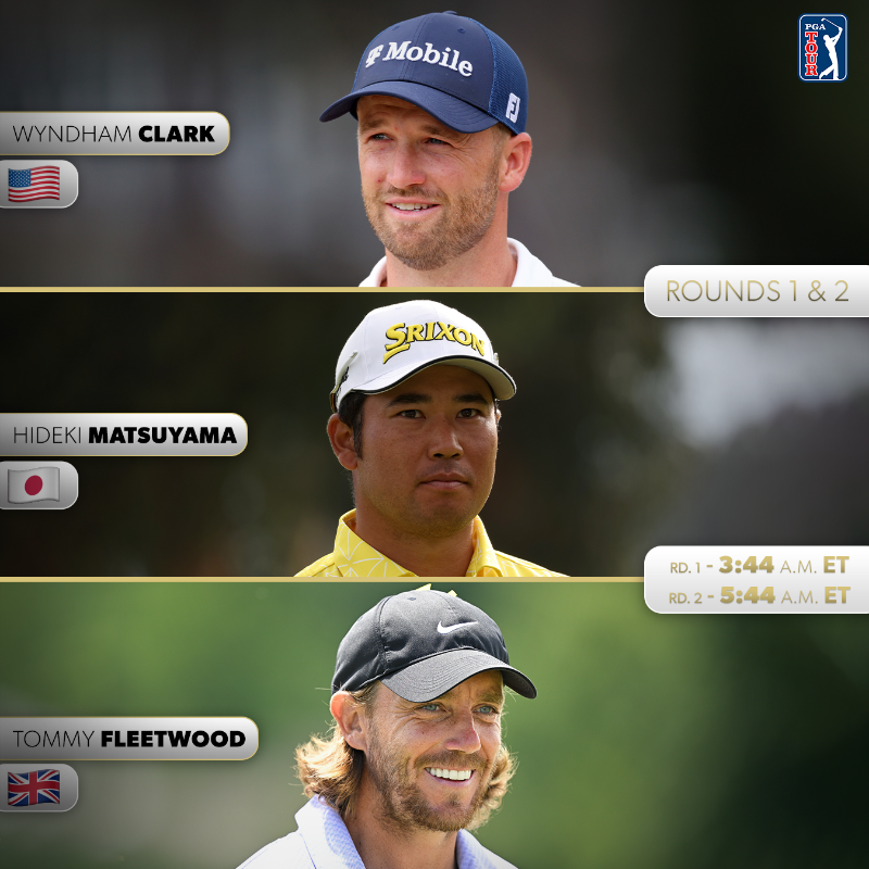 PGATOUR's tweet photo. Tee times are live @OlympicGolf 🥇🥈🥉