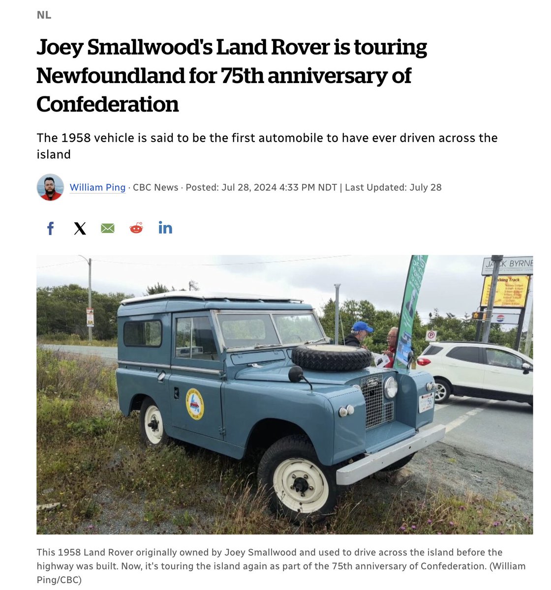 Smallwood's choice on Confederation remains controversial in the Province; but his choice in vehicles, was ... just cool.